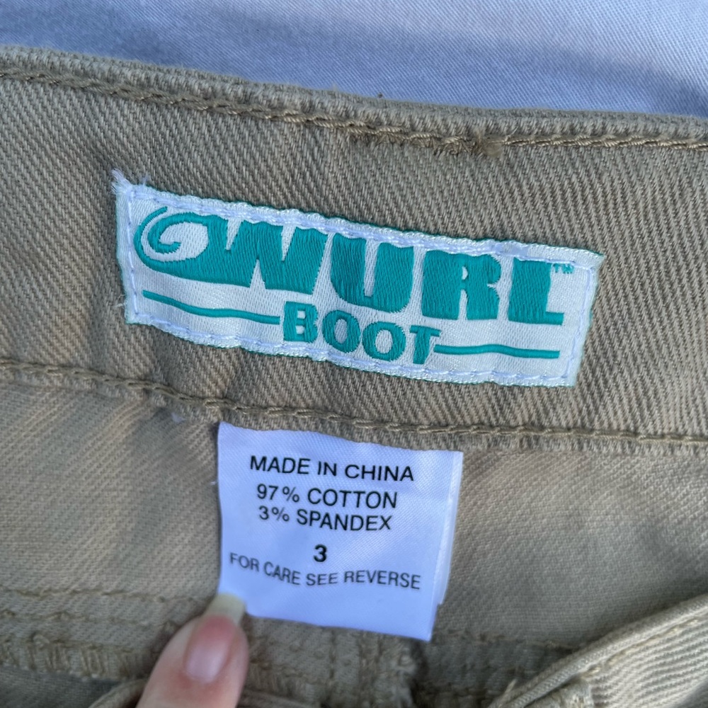 Wurl Boot khaki low rise bootcut jeans with belt - Picture 7 of 8